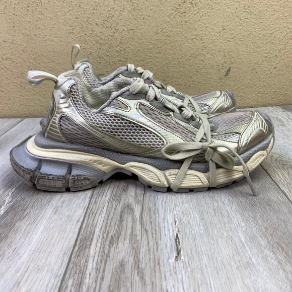 Balenciaga 3XL Mesh-panel Sneakers Off-white Mens Size 9 Euro 39 Gray Beige Men - Picture 1 of 16
